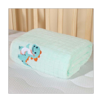 Toalla de baño para recién nacido, toalla de baño absorbente súper suave para niños, manta con funda de toalla de secado rápido, terciopelo coral, espesa y sin pelusa  Verde