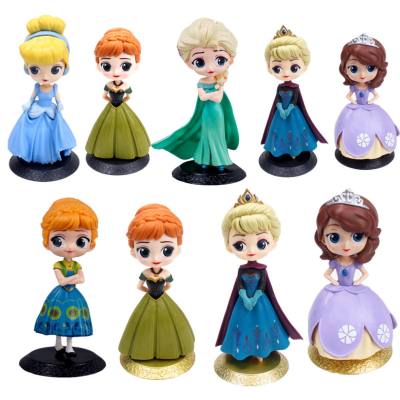 Q version girl 2nd generation ice and snow series princess 3rd generation Elsa cake decoration ornaments hand-made model scene decoration