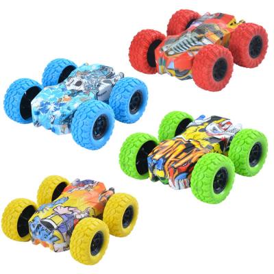 Children's four-wheel drive inertial double-sided graffiti off-road vehicle simulation off-road boy gift stunt model anti-fall toy
