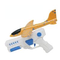 Cross-border ejection foam aircraft gun parent-child interactive toy children's Internet celebrity outdoor hand-thrown aircraft spin glider  Orange