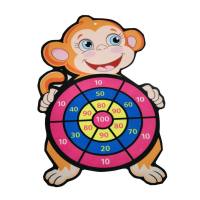 Children's cartoon sticky ball throwing target dart board indoor outdoor parent-child interactive educational toy  Khaki