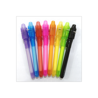 قلم فلورسنت غير مرئي بالأشعة فوق البنفسجية LED قلم كاشف الأوراق النقدية الإلكتروني بالضوء الأرجواني