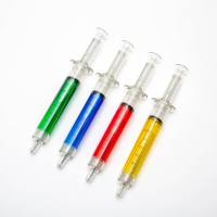 Factory direct sales syringe shape ballpoint pen highlighter cute creative stationery ballpoint pen highlighter wholesale  Multicolor