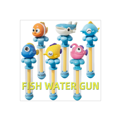 Dibujos animados de animales marinos, pequeño cañón de agua, pistola de agua, ballena, tiburón, playa, baño, agua, juego, juguetes acuáticos