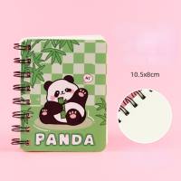 Cartoon coil panda notebook  Multicolor