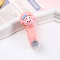 Cute cartoon nail clippers adult home nail clippers mini folding nail clippers girls manicure anti-splash  Multicolor
