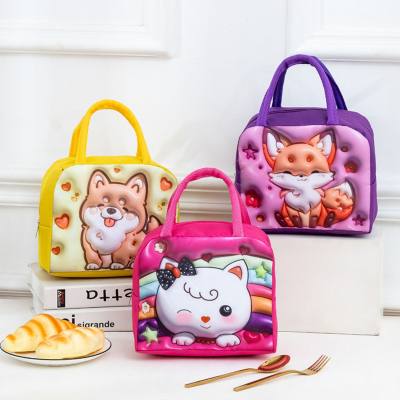 New lunch box bag children's lunch portable lunch bag out picnic fresh ice pack aluminum foil insulation bag cartoon