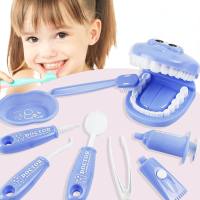 Children's tooth brushing toys oral practice little doctor tooth model Montessori early education teaching aids simulation denture mold  Purple