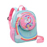 Children's anti-lost small schoolbag kindergarten traction rope small backpack cartoon  Green