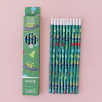 10 pieces of HB cartoon pencils for primary school students  Green
