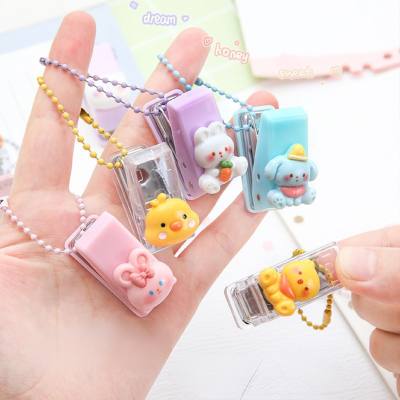 Cartoon mini single hole punch portable student notebook loose-leaf binding machine small ring hole punch