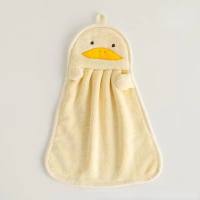 Toalla de mano para bebé colgante, bonita toalla de mano sin pelusa, cuerda colgante, gancho de pato amarillo, pingüino de pato pequeño  Amarillo