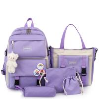 Schoolbags for junior high school girls, lightweight primary school students, fresh and cute girls in grades three to five and six, large-capacity backpacks  Purple