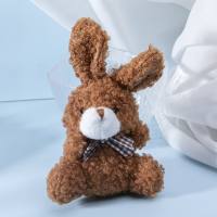 Cartoon cute bow tie sitting bunny doll children's toy plush pendant  Brown