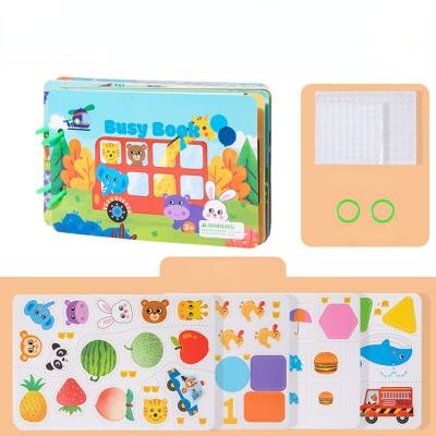 Children's early education quiet sticky book cartoon enlightenment cognitive baby can repeatedly stick busy book puzzle toys