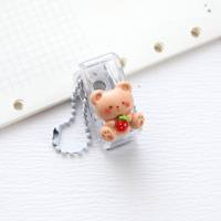 Cartoon mini single hole punch portable student notebook loose-leaf binding machine small ring hole punch  Brown