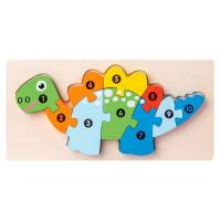 Wooden early childhood education three-dimensional puzzle building blocks animal transportation cognitive puzzle baby intelligence development toys  Multicolor