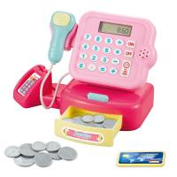 Tongzhe children's cash register toys boys and girls play house sound and light toys simulate scanner supermarket can calculate  Multicolor