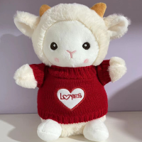 Cute Poke Little Wool Toy Lamb Doll Children's Doll Grabber Doll Wedding Toss Gift  Red