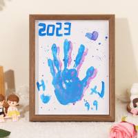 Girlfriend gift couple handprint baby homemade table photo frame hand mask palm print oil painting DIY couple  Multicolor