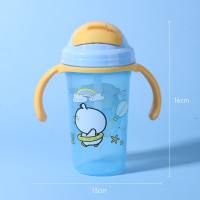 Baby holding learning drinking cup, baby duckbill cup with straw, anti-fall, anti-choking, anti-leakage, anti-fall, anti-fall, children's water cup  Blue