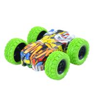 Children's four-wheel drive inertial double-sided graffiti off-road vehicle simulation off-road boy gift stunt model anti-fall toy  Green