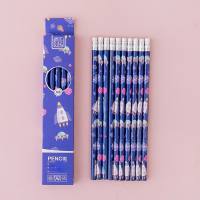 10 pieces of HB cartoon pencils for primary school students  Purple