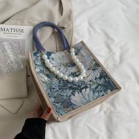 Sommertasche, große Kapazität, Einkaufstasche, tragbare Pendeltasche für Mama, modische Schulterhandtasche  Blau
