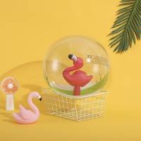 Wanmei cross-border wholesale Internet celebrity flamingo inflatable transparent feather beach ball PVC ball for playing on the beach  Multicolor