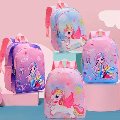 Mochila escolar bonita de sirena para niñas, mochila iluminada para guardería, mochila de unicornio de comercio exterior