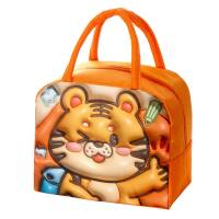 3D cartoon lunch bag children's hand-held insulation bag Oxford cloth cute cartoon lunch bag student lunch box bag  Multicolor