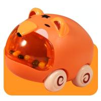 Baby talking and moving inertia car with hand rattle infant and toddler early education puzzle running boy cross-border toy  Orange