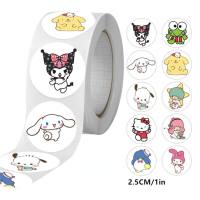 500 stickers/roll 25MM Star Dailu Jade Cinnamon Dog Kuromi stickers gift reward stickers Sanrio sealing stickers  Yellow