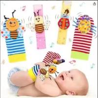 Calcetines animales con sonajero y campana para muñeca de dibujos animados para bebé recién nacido, conjunto de calcetines con correa para la muñeca para niño pequeño  Jengibre