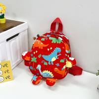 Mochila escolar para niños pequeños dinosaurios 2024, bonita mochila de dibujos animados a la moda, mochila para niños y niñas con orejas pequeñas para guardería  rojo