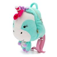 Cartoon anti-lost backpack for baby girls and children's plush small bag  Sky Blue