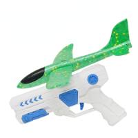 Cross-border ejection foam aircraft gun parent-child interactive toy children's Internet celebrity outdoor hand-thrown aircraft spin glider  Green