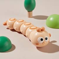 Oruga de cuerda para niños, juguete interactivo con dibujos animados, bonito juguete interactivo para padres e hijos, regalo para guardería  naranja