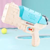 Cross-border water gun toy 500ML double nozzle push-type children's summer outdoor water toy water gun for girls and boys  Light Blue