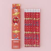 10 pieces of HB cartoon pencils for primary school students  Red