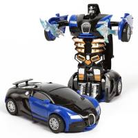 Children's collision inertia deformation car hits toy car  Black