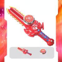 Jouet gyroscopique en alliage de combat interactif lumineux, lanceur en forme d'épée  rouge