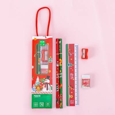 Five-piece stationery set for primary school students, birthday gift for kindergarten children, five-in-one pencil set