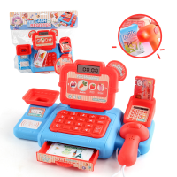 Children's play house cash register supermarket cash register cake fruit vegetable ice cream parent-child interactive toys  Red