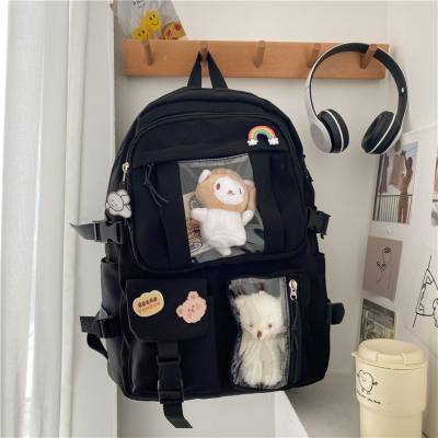 Large-capacity high school student backpack ins Japanese junior high school student schoolbag female Korean version chic forest girl backpack