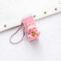 Cartoon mini single hole punch portable student notebook loose-leaf binding machine small ring hole punch  Pink