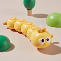 Oruga de cuerda para niños, juguete interactivo con dibujos animados, bonito juguete interactivo para padres e hijos, regalo para guardería  Amarillo
