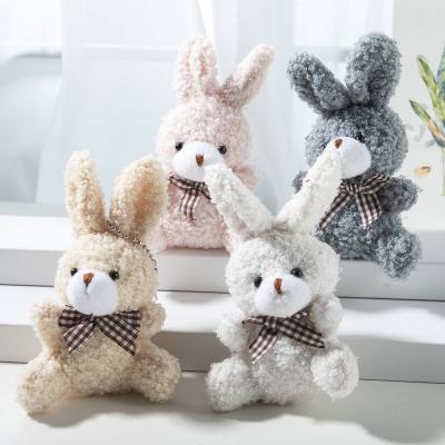 Cartoon cute bow tie sitting bunny doll children's toy plush pendant