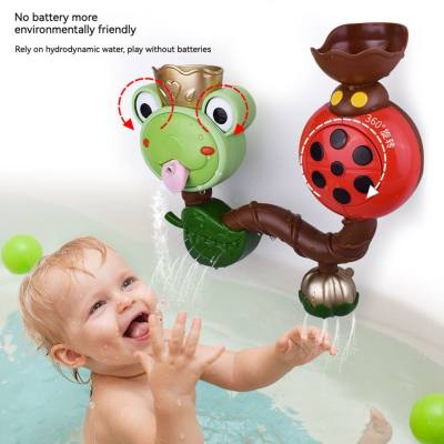 Giocattolo per il bagnetto del bambino dell'acqua corrente della ruota idraulica del giocattolo del bagno dello spinner della rana