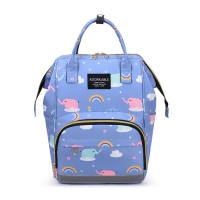 Mommy bag mother and baby fashion hand-held shoulder bag for going out lightweight multifunctional large capacity backpack  Blue
